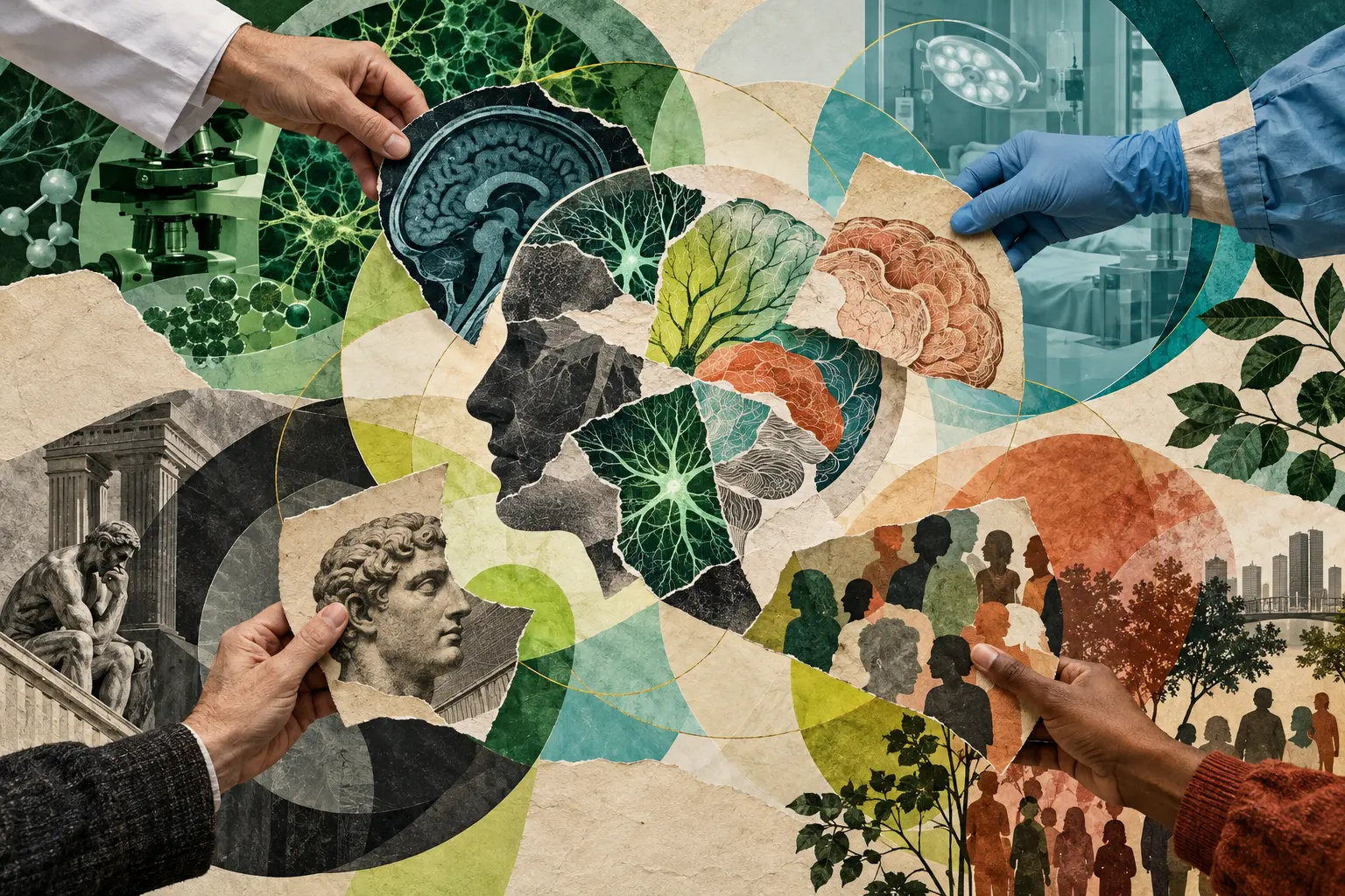Editorial collage about interdisciplinary dialogue