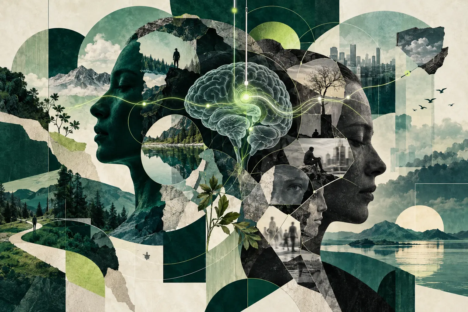 Editorial collage about identity, memory, and the self