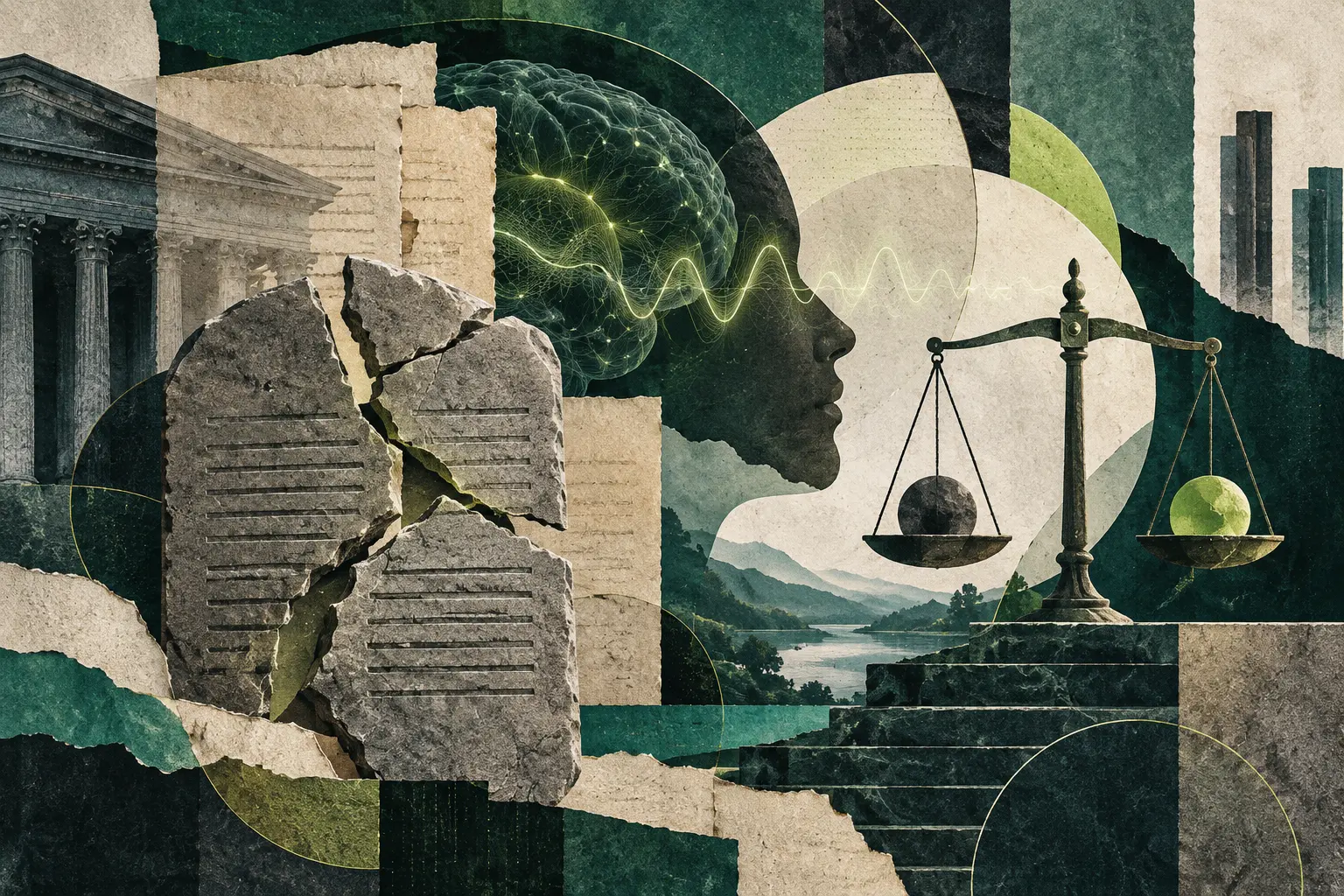 Editorial collage about interdisciplinary dialogue