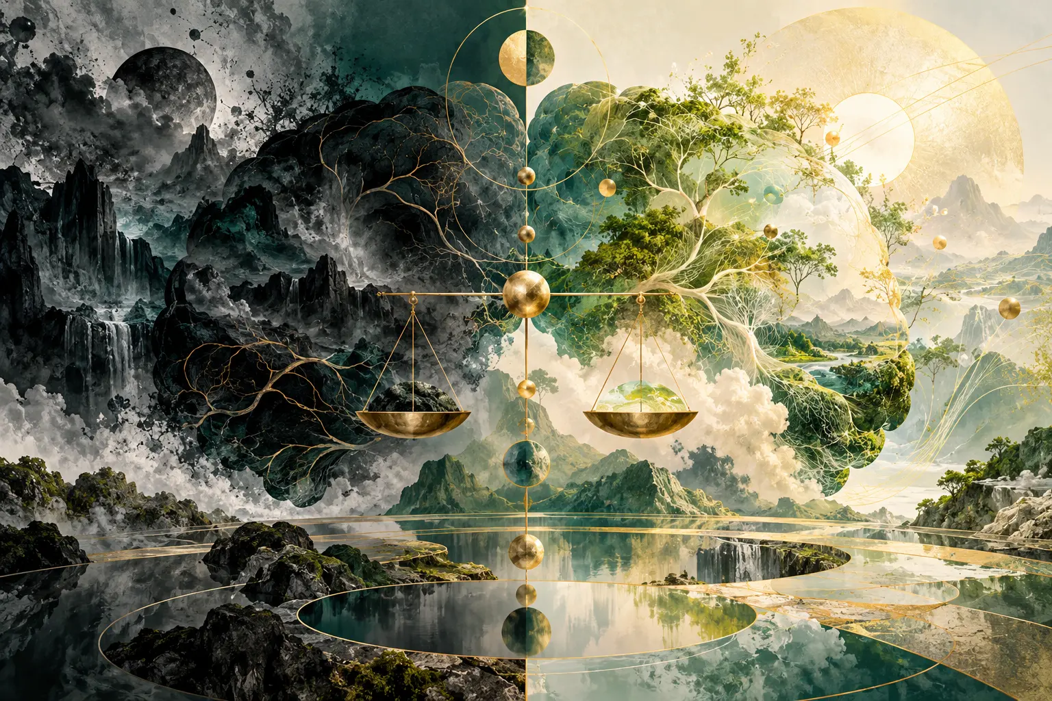 Editorial collage about the mind, values, and identity
